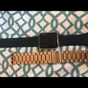 Rose gold Apple Watch band
